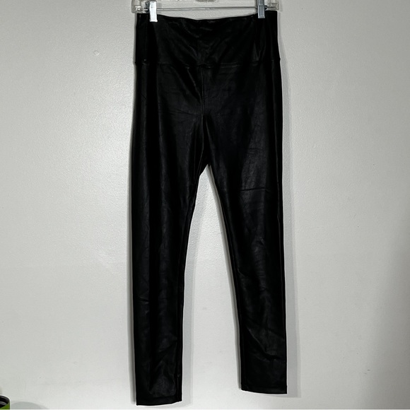 David Lerner Black Faux Leather Leggings - Picture 2 of 6